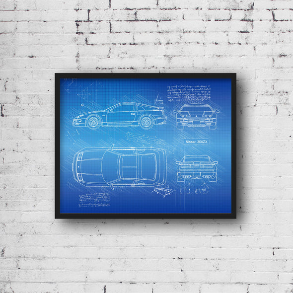 Nissan 300ZX (1995) da Vinci Sketch Art Print (#893)