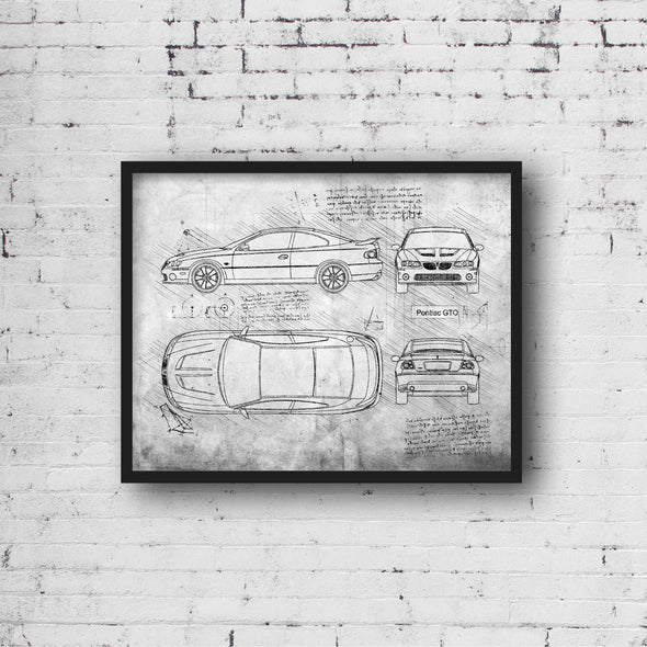 Pontiac GTO (2004-06) da Vinci Sketch Art Print (#867)