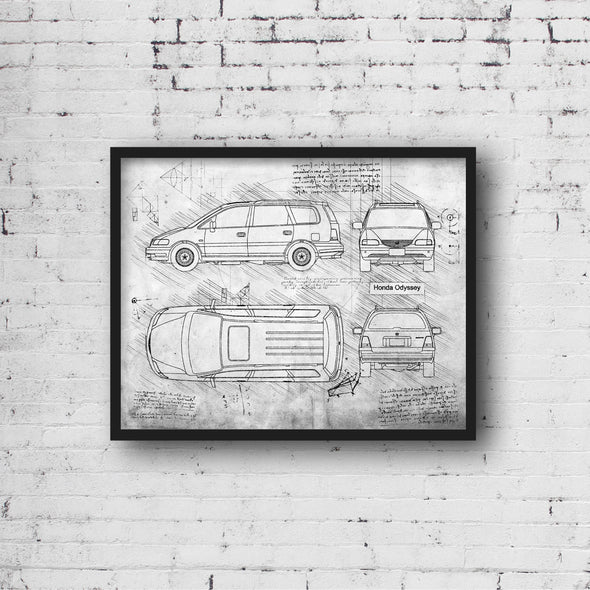 Honda Odyssey (1995-98) da Vinci Sketch Art Print (#852)