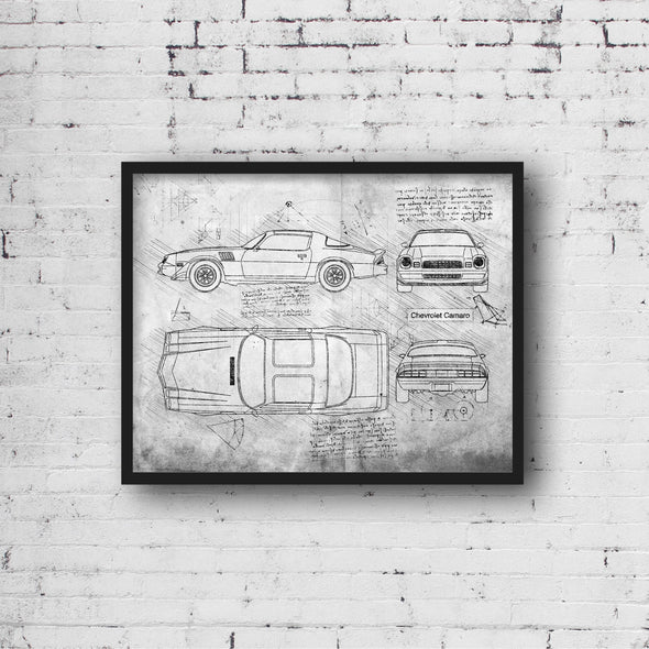 Chevrolet Camaro (1977-81) da Vinci Sketch Art Print (#858)