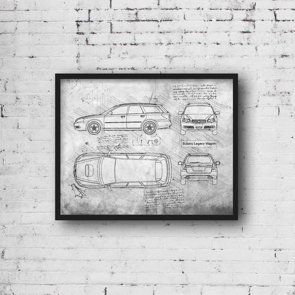 Subaru Legacy Wagon (2003-09) da Vinci Sketch Art Print (#925)