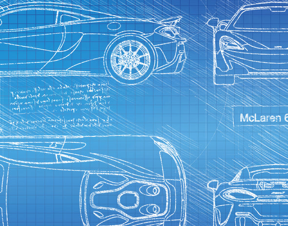 McLaren 600LT (2019-Present) da Vinci Sketch Art Print (#819)