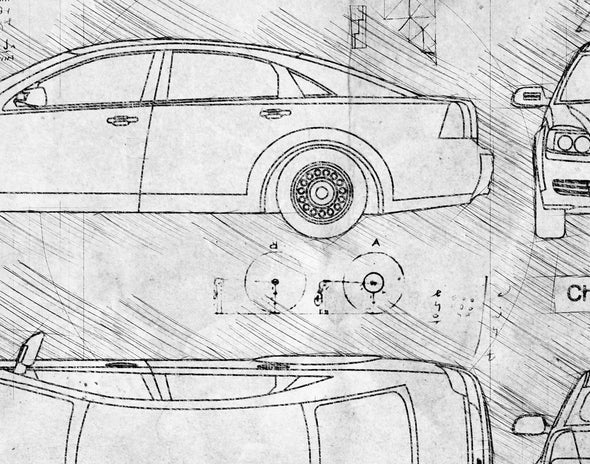 Chevrolet Caprice (2006-17) da Vinci Sketch Art Print (#937)