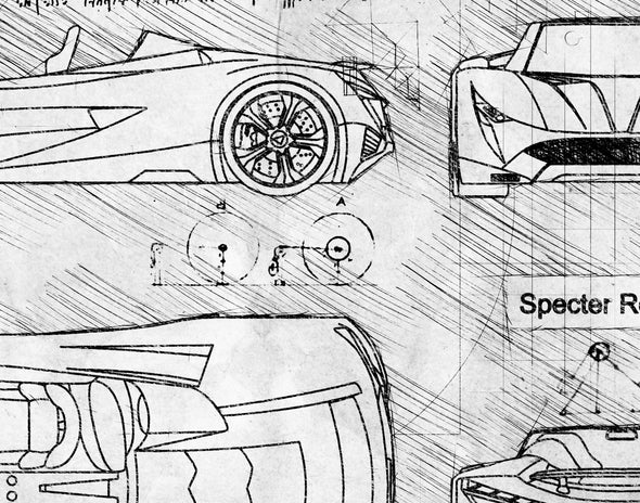 Specter Roadster (2013-18) da Vinci Sketch Art Print (#709)