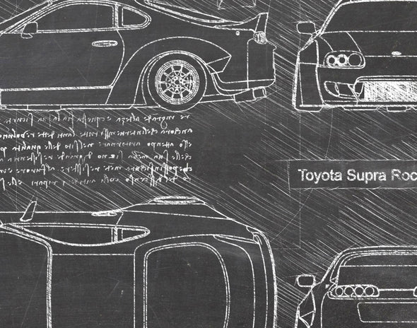 Toyota Supra Rocket Bunny (1993) da Vinci Sketch Art Print (#796)