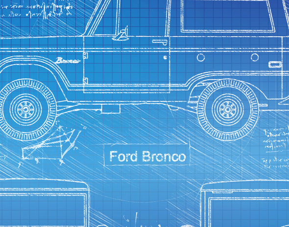 Ford Bronco (1966-69) da Vinci Sketch Art Print (#462)