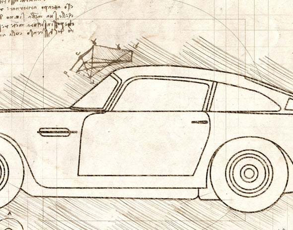 Aston Martin DB5 (1964) da Vinci Sketch Art Print (#439)