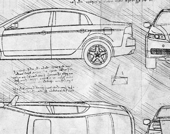 Acura TL (2004-08) da Vinci Sketch Art Print (#878)
