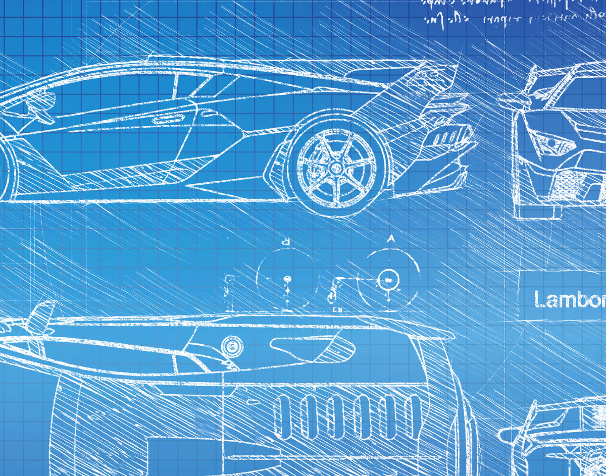 Lamborghini SC18 Alston (2019) da Vinci Sketch Art Print | DolanPaperCo