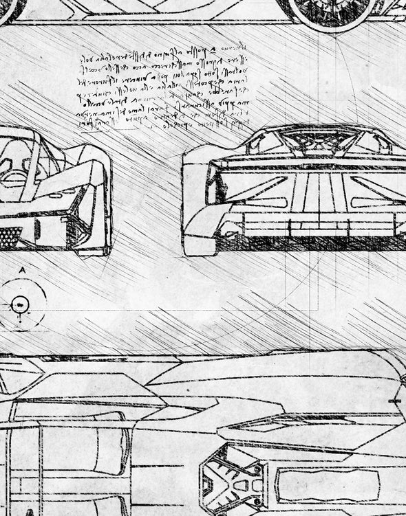 Lamborghini Terzo Millennio (2017) da Vinci Sketch Art Print (#785)