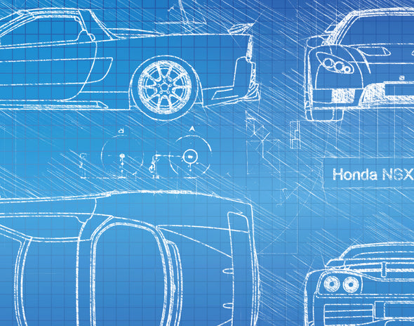 Honda NSX Veilside da Vinci Sketch Art Print (#793)