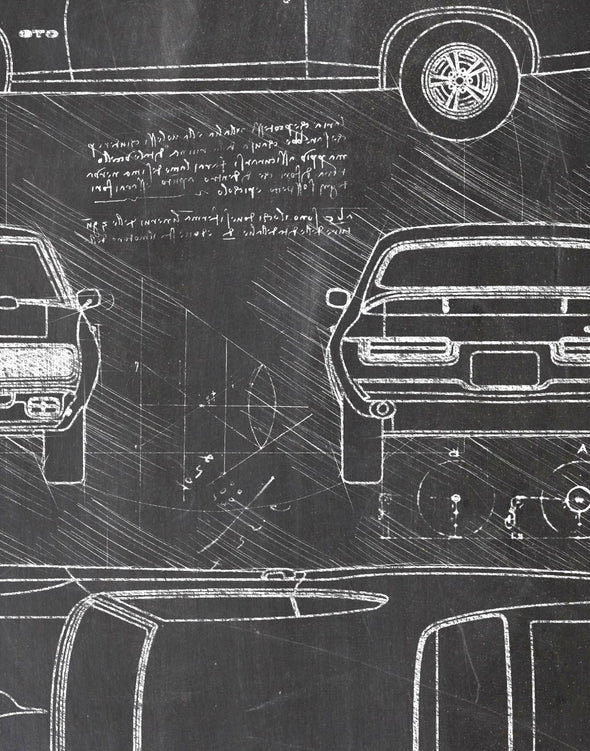 Pontiac GTO The Judge (1969) da Vinci Sketch Art Print (#609)