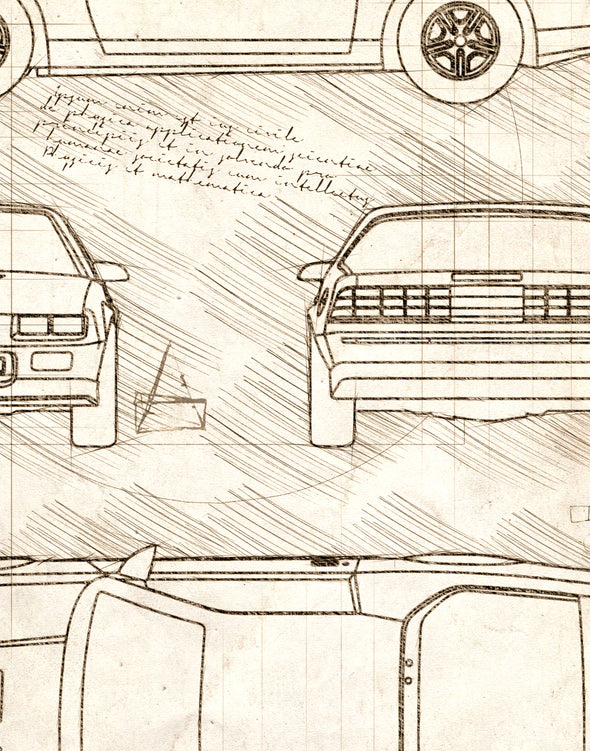 Chevrolet Camaro Iroc-Z (1990) da Vinci Sketch Art Print (#575)