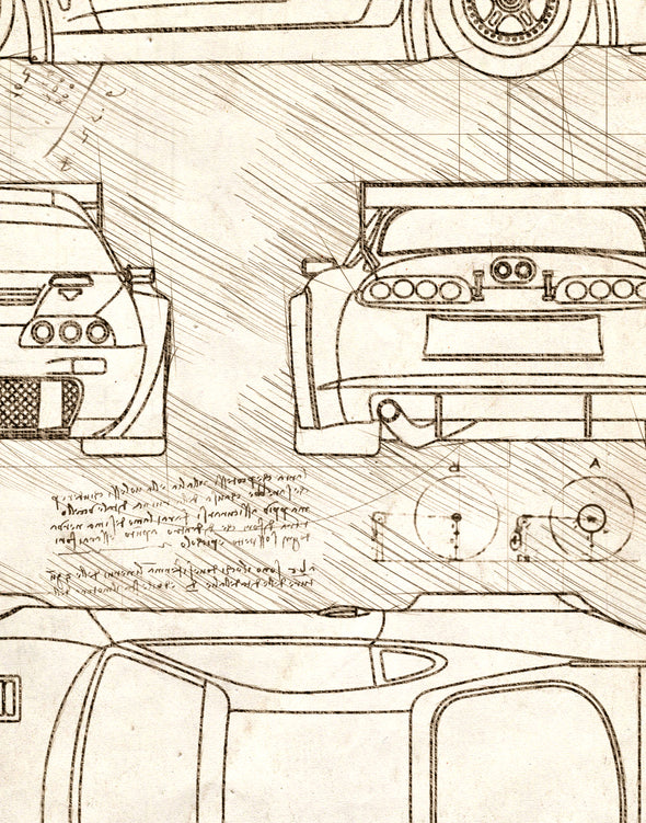 Toyota Supra Mk. IV JGTC (1995) da Vinci Sketch Art Print (#596)