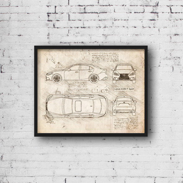 Lexus IS350 F Sport (2014-Present) da Vinci Sketch Art Print (#860)