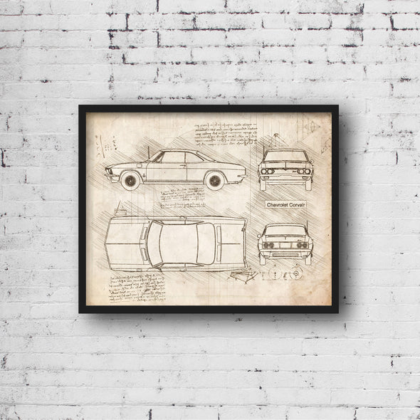 Chevrolet Corvair (1965-69)  da Vinci Sketch Art Print (#960)