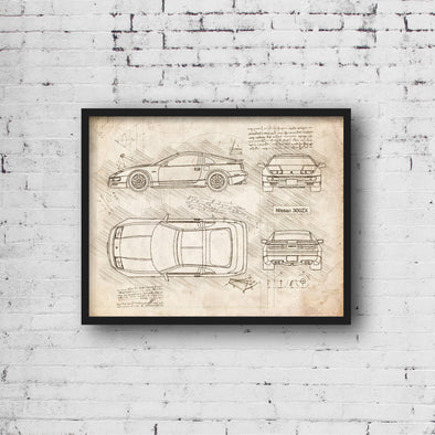 Nissan 300ZX (1995) da Vinci Sketch Art Print (#893)