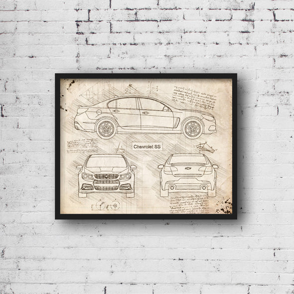 Chevrolet SS (2014-15) da Vinci Sketch Art Print (#905)