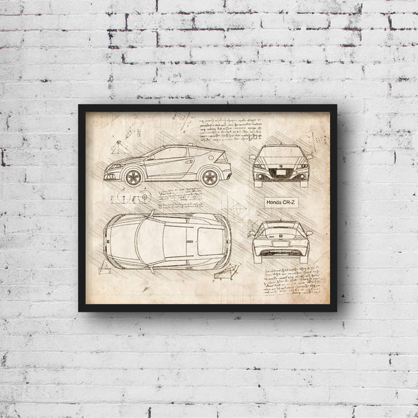 Honda CR-Z (2010-16) da Vinci Sketch Art Print (#908)