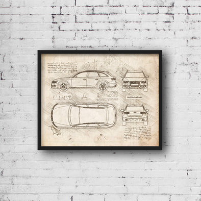 Audi A4 Allroad (2012-15) da Vinci Sketch Art Print (#923)