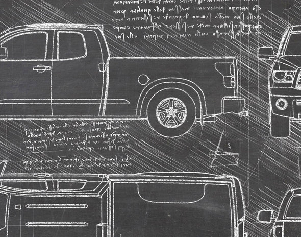 Toyota Tundra Double Cab (2007-14) da Vinci Sketch Art Print (#904)