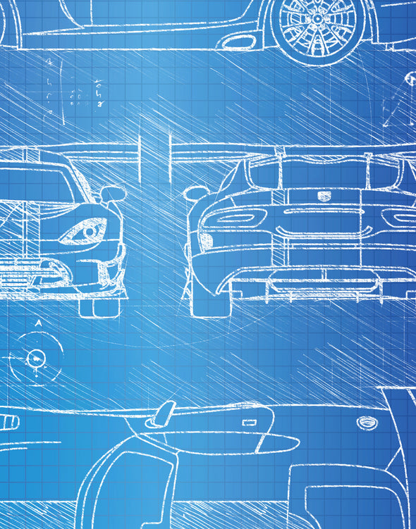 Dodge Viper ACR (2016) Sketch Art Print - Sketch Style, Car Patent, Patent, Blueprint Poster, Car Blue Print Art (P604)