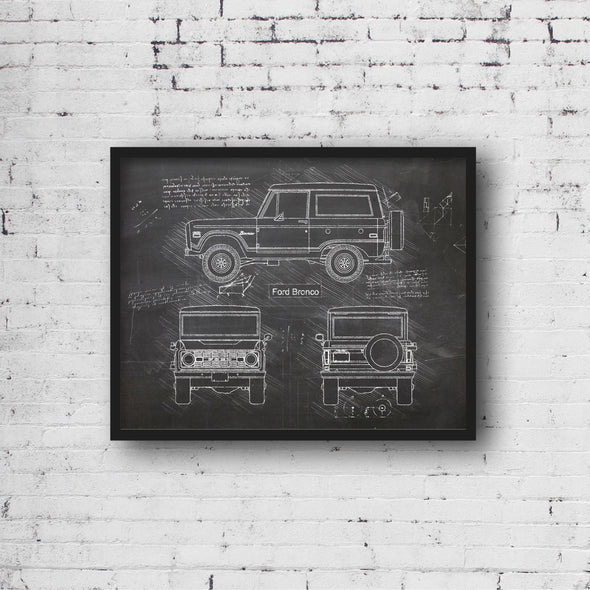 Ford Bronco (1966 - 1969) Sketch Art Print - Sketch Style, Car Patent, Patent, Blueprint Poster, BluePrint, Bronco Car Art (P462)