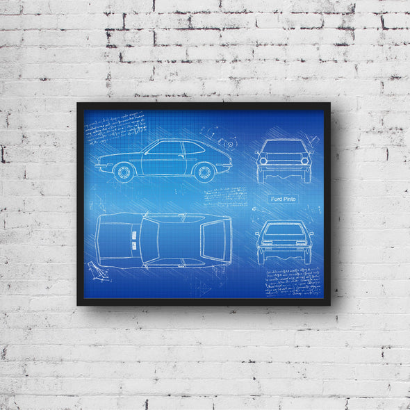 Ford Pinto (1970 - 80) Sketch Art Print - Sketch Style, Car Patent, Patent, Blueprint Poster, Blue Print, Pinto Car Art (P473)