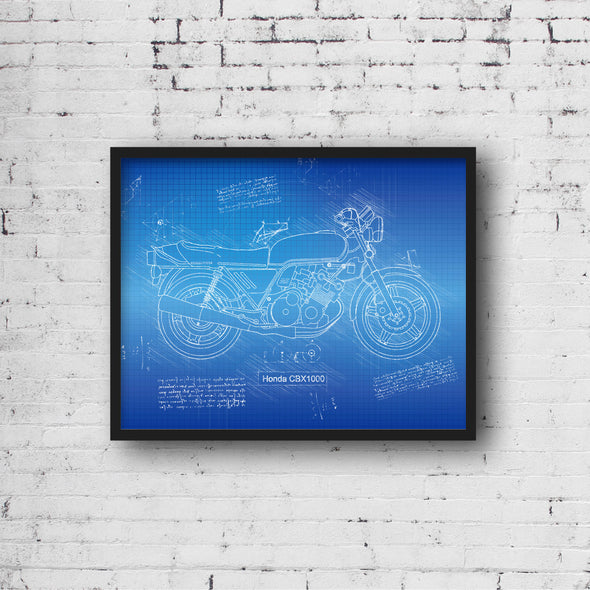 Honda CBX1000 (1979 - 82) Sketch Art Print - Sketch Style, Car Patent, Blueprint Poster, Motorcycle Art Prints, CBX 1000 (P363)