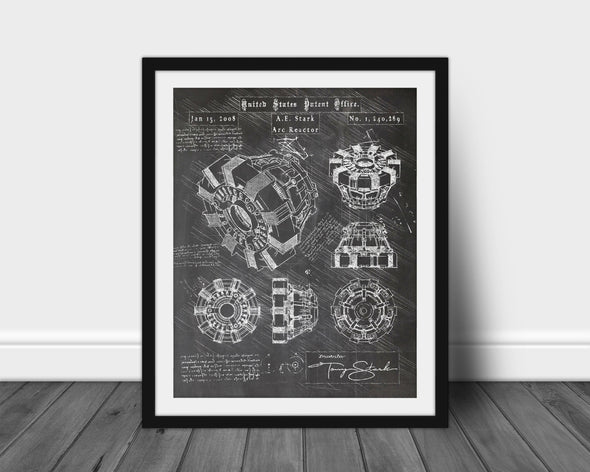 Iron Man Arc Reactor Art Print - daVinci Style, Wall Art, Iron Man Poster, Patent Print, War Machine, Mark III, Blueprint Specs (#P114)