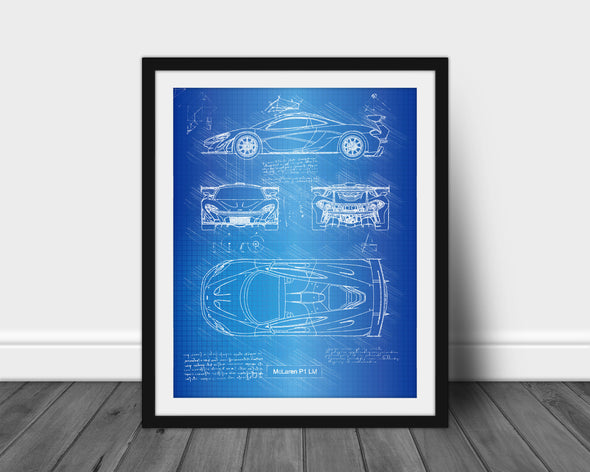 McLaren P1 LM (2018) Sketch Art Print - Sketch Style, Car Patent, Patent, Blueprint Poster, Blue Print, McLaren Cars (P786)