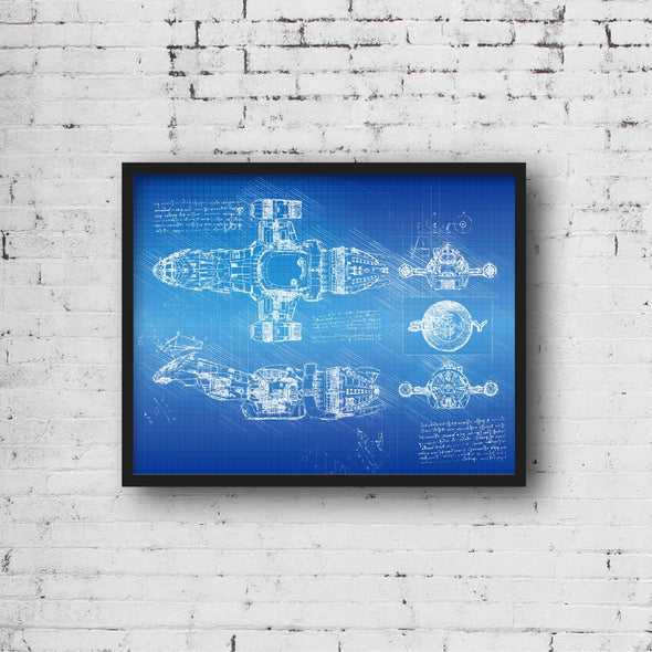 Serenity Firefly Sketch Art Print - Sketch Style, Wall Art, Patent Print, Space Ship, Firefly Wall Art (#P354)