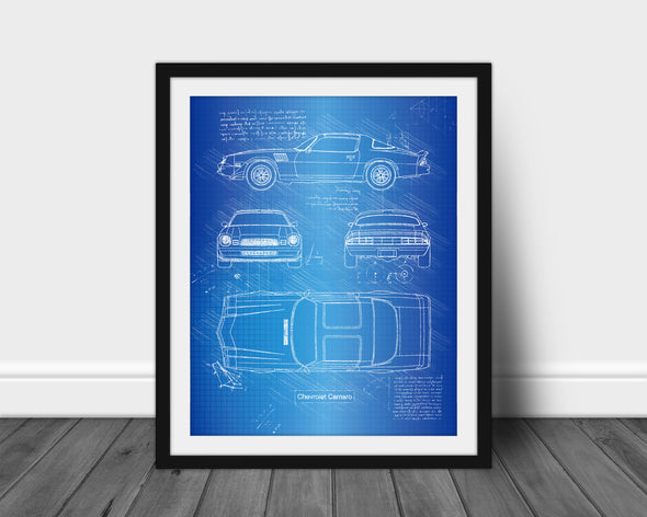 Chevrolet Camaro (1977 - 81) Sketch Art Print - Sketch Style, Car Patent, Blueprint Poster, Blue Print, Camaro Decor (P822)