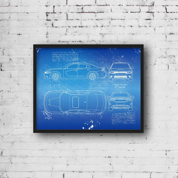 Dodge Dart Charger RT Daytona (2017) Sketch Art Print - Sketch Style, Car Patent, Patent, Blueprint Poster, BluePrint (P754)