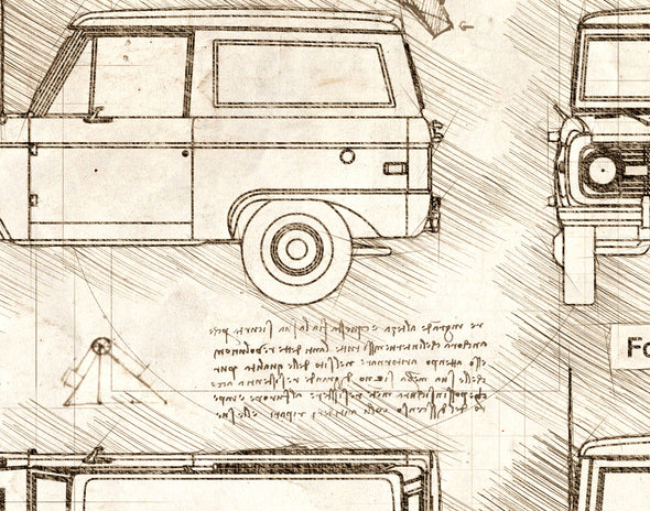 Ford Bronco (1966 - 77) Sketch Art Print - Sketch Style, Car Patent, Patent, Blueprint Poster, BluePrint, Bronco Car Art (P429)