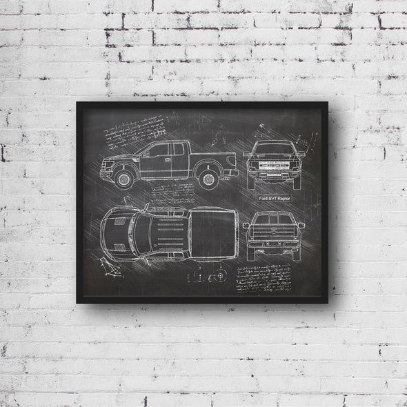 Ford F-150 SVT Raptor (2012 - 16) Sketch Art Print - Sketch Style, Car Patent, Blueprint Poster, BluePrint, SVT Raptor Truck (P481)