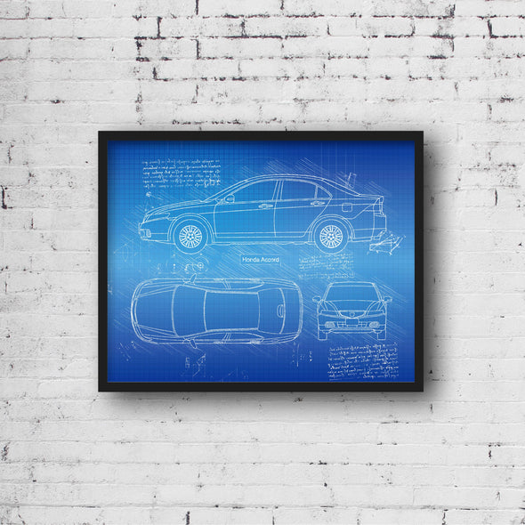 Honda Accord (2003 - 07) Sketch Art Print - Sketch Style, Car Patent, Blueprint Poster, Accord Car, Honda Art, Accord Poster (P544)
