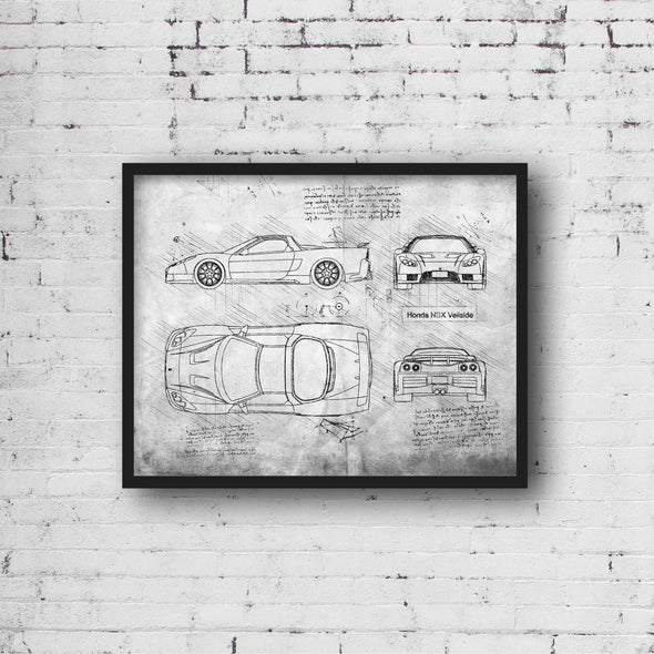 Honda NSX Veilside Sketch Art Print - Sketch Style, Car Patent, Blueprint Poster, NSX Car, NSX Poster Print, Honda Art (P793)