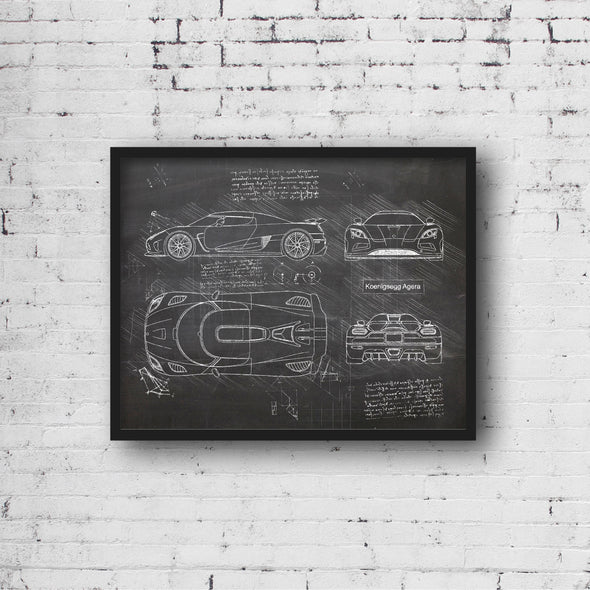 Koenigsegg Agera (2011) Sketch Art Print - Sketch Style, Car Patent, Patent, Blueprint Poster, Blue Print, Agera Car Art (P218)