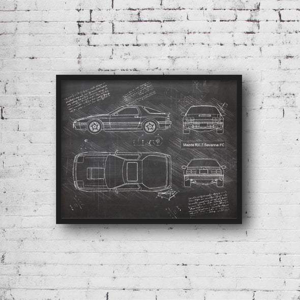 Mazda RX-7 Savanna FC (1986) Sketch Art Print - Sketch Style, Car Patent, Patent, Blueprint Poster, Car Blue Print, RX7 FC (P323)
