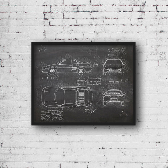 Toyota MR2 (1989 - 99) Sketch Art Print - Sketch Style, Car Patent, Blueprint Poster, Blue Print, Car Poster, (P272)