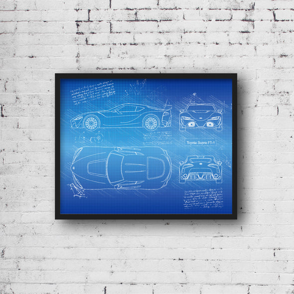 Toyota Supra FT-1 (2015) Sketch Art Print - Sketch Style, Car Patent, Blueprint Poster, Toyota FT1, Supra Car Art (P227)