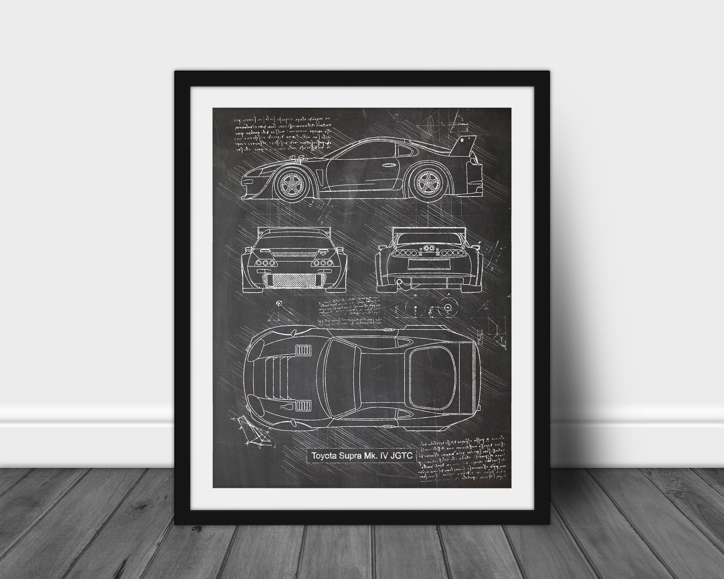 Toyota Supra Mk4, Car Art Print, Car Drawing, Gift for Him