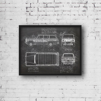 Jeep Wagoneer (1987-91) da Vinci Sketch Art Print (#656)