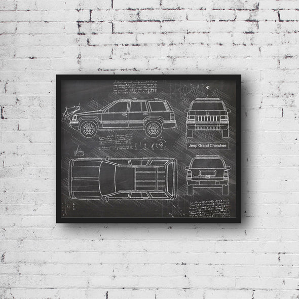 Jeep Grand Cherokee (1993-98) da Vinci Sketch Art Print (#362)