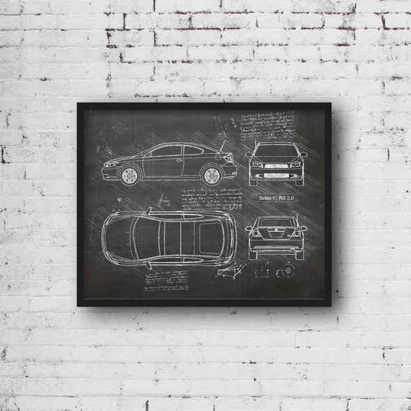 Scion tC RS 2.0 (2004-10) da Vinci Sketch Art Print (#686)