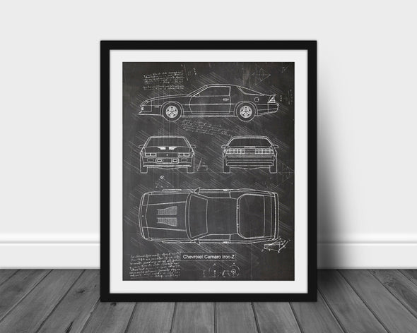 Chevrolet Camaro Iroc-Z (1990) da Vinci Sketch Art Print (#575)