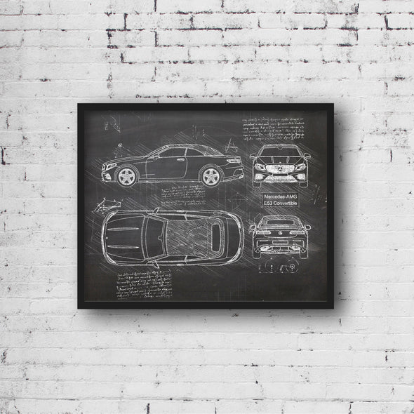 Mercedes-AMG E53 Convertible (2018-Present) da Vinci Sketch Art Print (#771)