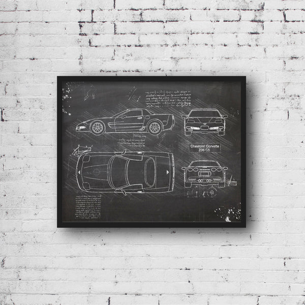 Chevrolet Corvette Z06 C5 (2001-04) da Vinci Sketch Art Print