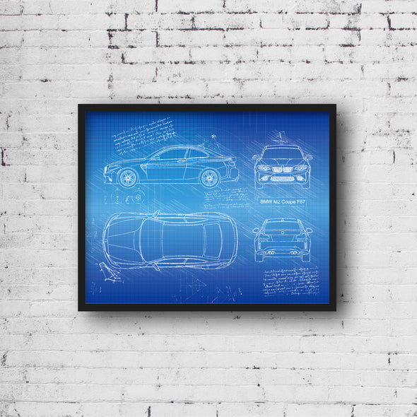 BMW M2 Coupe F87 2015 da Vinci Sketch Art Print (#397)